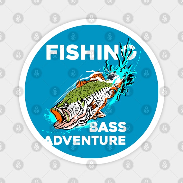 FISHING BASS ADVENTURE Magnet by beanbeardy